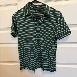 Polo by Ralph Lauren Green and White Striped Kids Polo